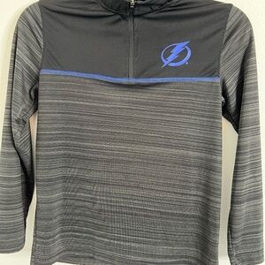 Tampa Bay‎ Lighting Hockey Boys Youth Pullover Size 8 -10 Quarter Zip Sweater